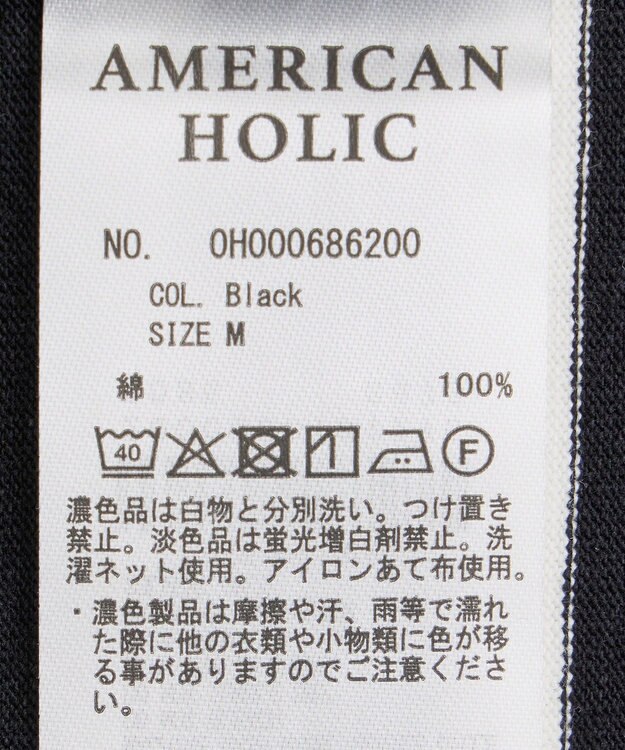 AMERICAN HOLIC バスクボーダー半袖プルオーバー Black