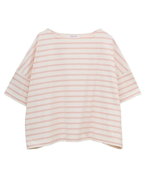 AMERICAN HOLIC バスクボーダー半袖プルオーバー Pink