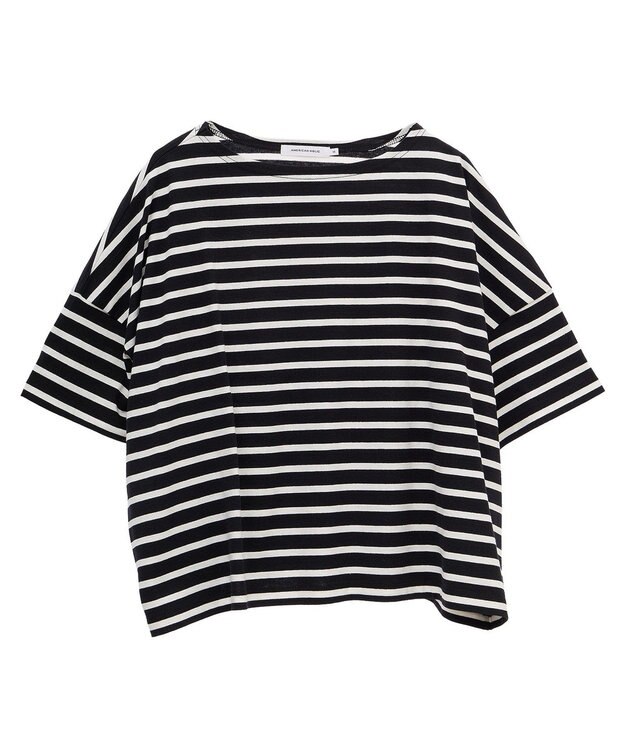 AMERICAN HOLIC バスクボーダー半袖プルオーバー Black