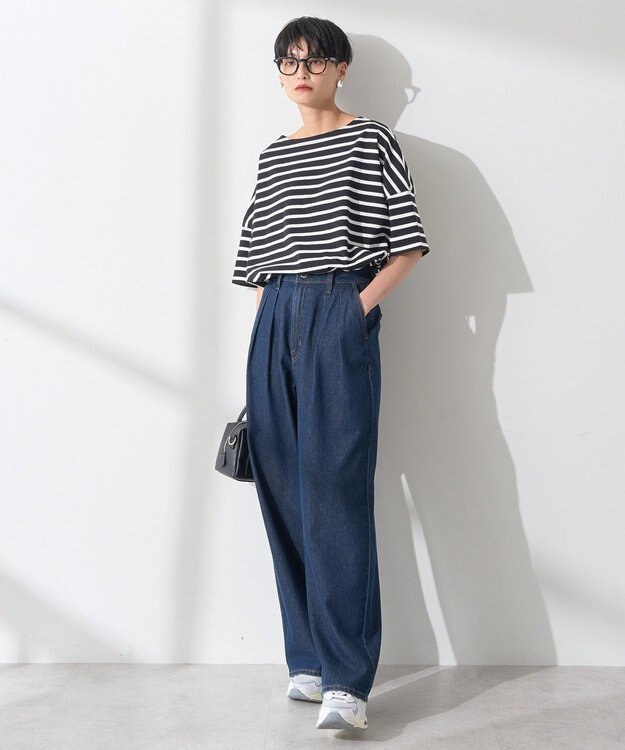 AMERICAN HOLIC バスクボーダー半袖プルオーバー Black