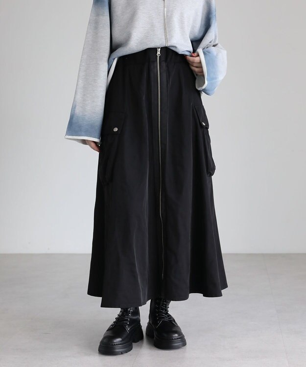 Green Parks ・ＳＵＧＡＲ　ＳＰＯＯＮ　ミリタリーフレアスカート Black