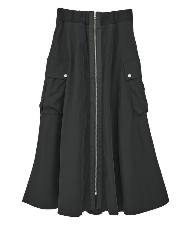 Green Parks ・ＳＵＧＡＲ　ＳＰＯＯＮ　ミリタリーフレアスカート Black