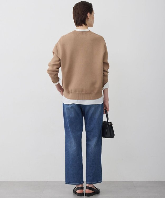 ICB 【先行予約】 コットンポリエステルスムース Vネックニット アプリコットベージュ