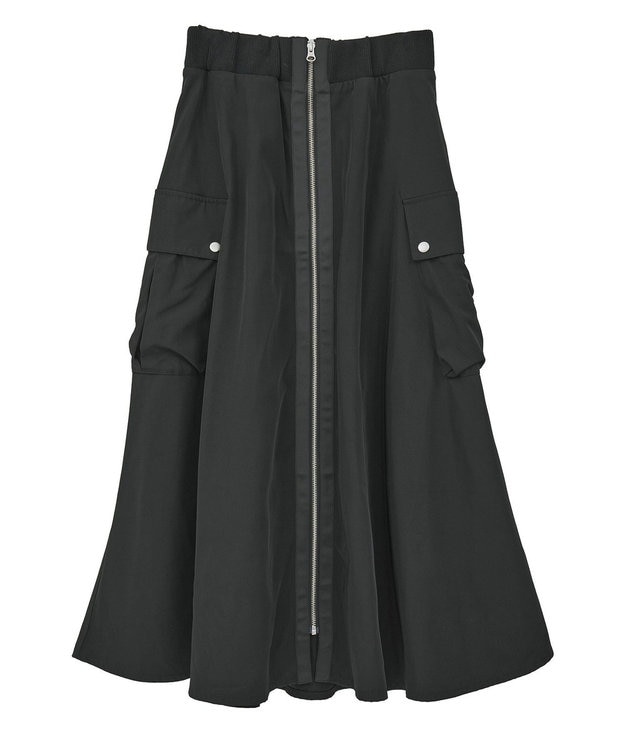 Green Parks ・ＳＵＧＡＲ　ＳＰＯＯＮ　ミリタリーフレアスカート Black
