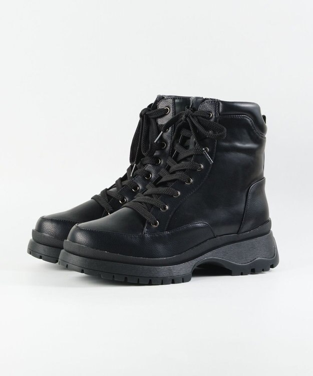 BONTRE 【MIONOTIS/ミオノティス】レースアップタンクソールショートブーツ/41012 ブラック