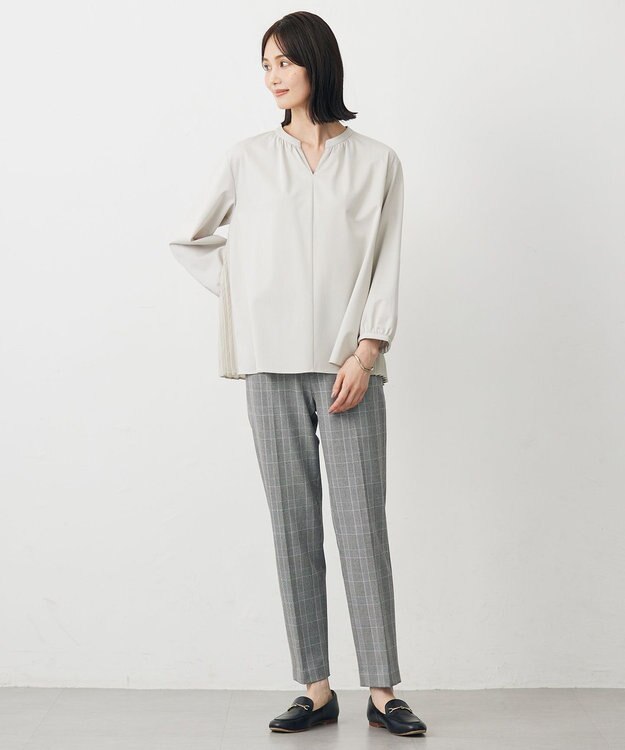 J.PRESS LADIES コンパクトトリコット バックプリーツ カットソー ベージュ系