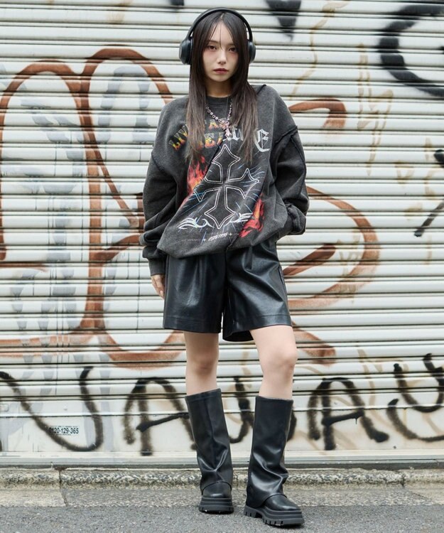 WEGO 【ユニセックス着用ITEM】ヴィンテージグラフィックドッキングプルオーバー 柄1