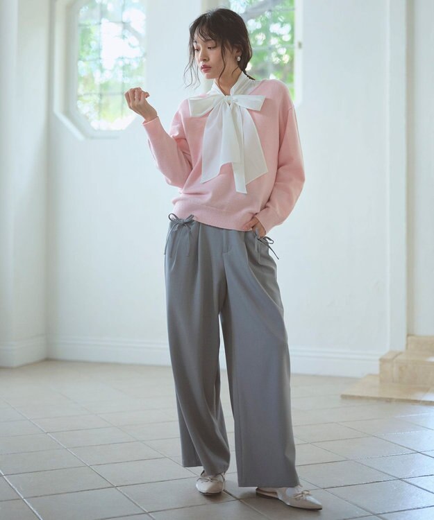 Feroux Vネックニットプルオーバー ピンク系