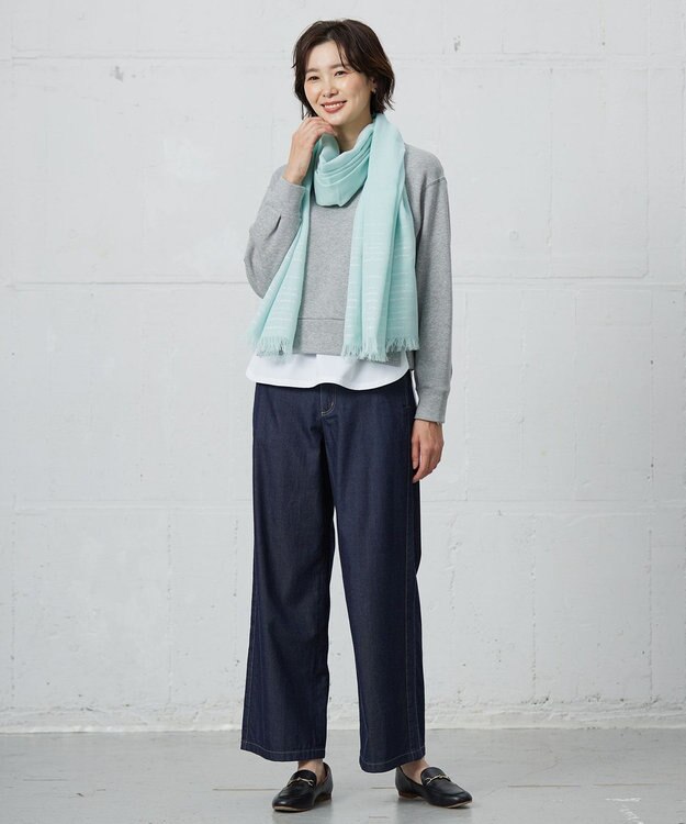 J.PRESS LADIES rame ソリッドストール ライトグリーン系