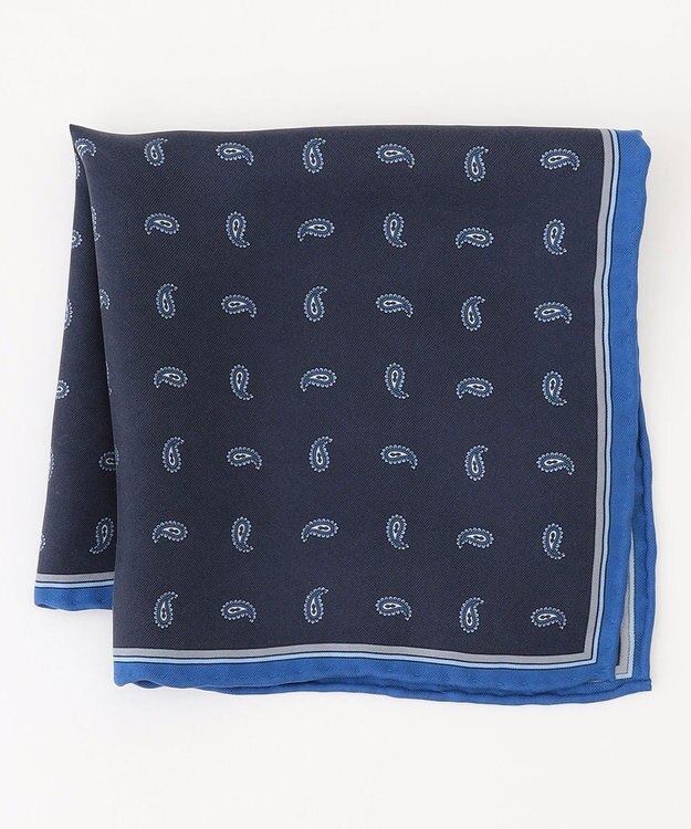 J.PRESS MEN ペイズリー柄シルクチーフ ネイビー系5