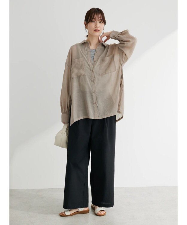 Green Parks ボーダーリブタンクトップ Off White