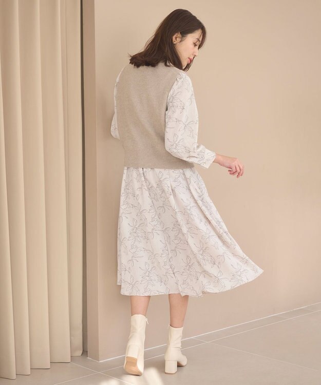 Feroux 【セットアイテム】ニットベストセット ワンピース ベージュ系2