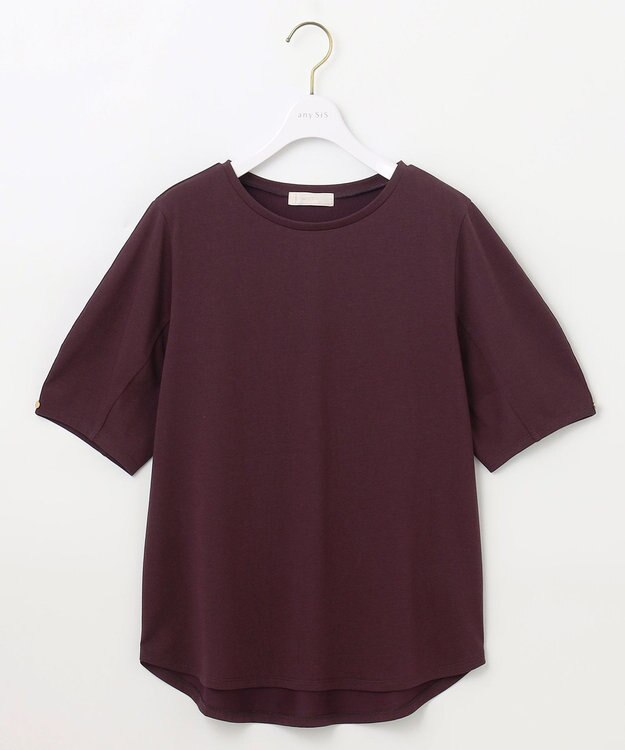 ANY SIS L 【汗ジミ防止・UVケア】アーモンドスリーブ カットソー プラム