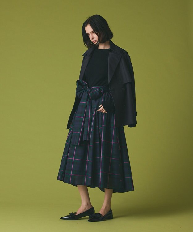 GRACE CONTINENTAL ケープショートトレンチコート ブラック