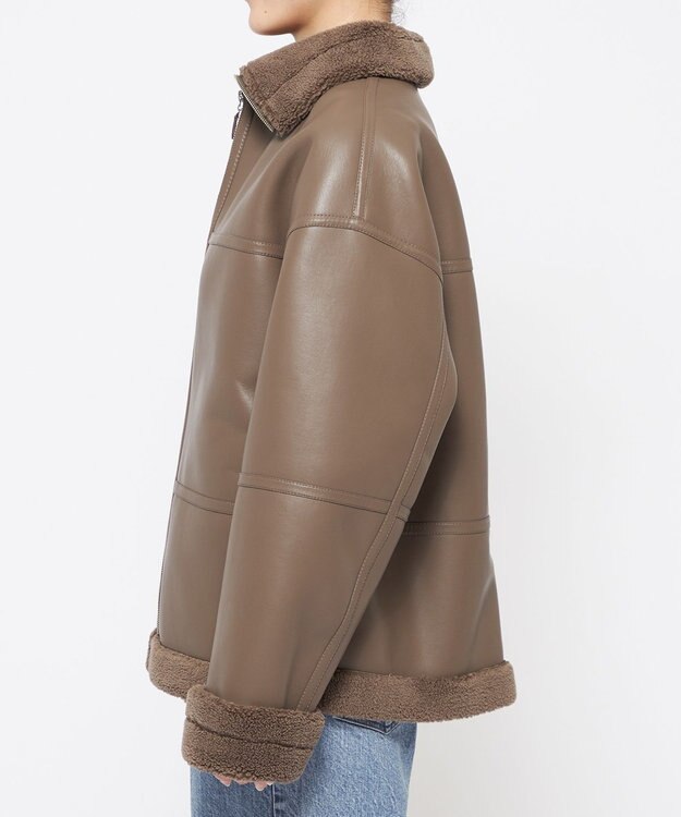 uncrave フェイク ムートン コート（uncrave WHITE） トープ