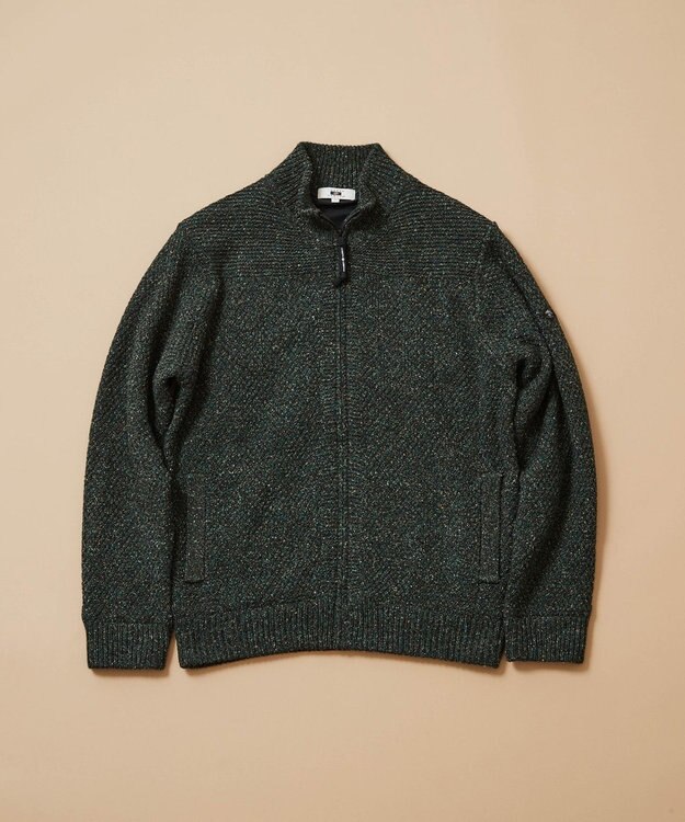 JOSEPH ABBOUD MOUNTAIN 【UNISEX】総裏フルZIP ニットブルゾン オリーブ系