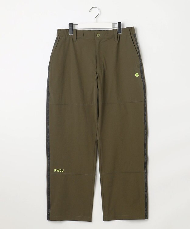 PW CIRCULUS 【撥水加工/ストレッチ】サイドストライプ ワイドパンツ ゴルフ カーキ系