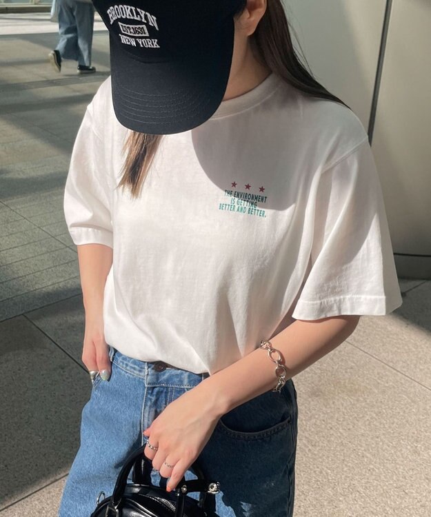 WEGO ヴィンテージライクグラフィックTシャツ ホワイト