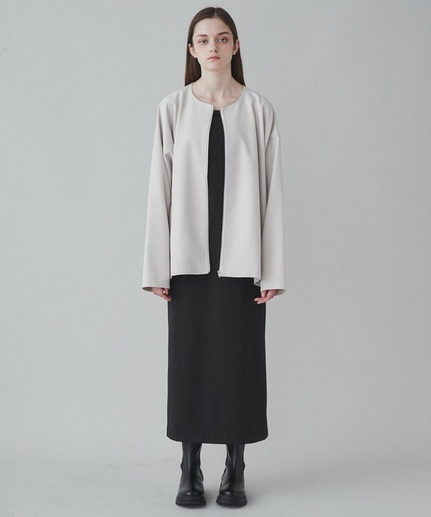 WEGO 【ユニセックス着用ITEM】トロミノーカラーブルゾン ライトベージュ