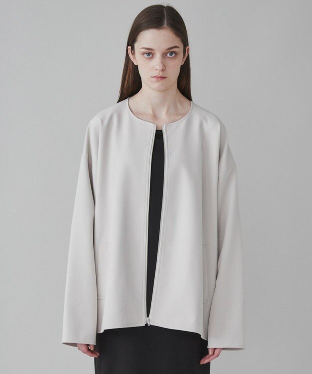 WEGO 【ユニセックス着用ITEM】トロミノーカラーブルゾン ライトベージュ