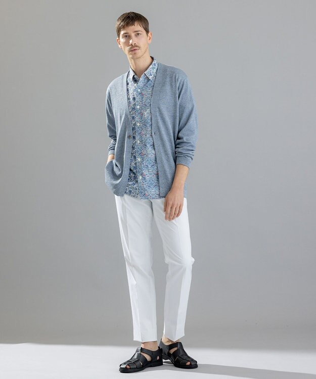 JOSEPH HOMME 【LIBERTY】クレイジーリバティ　半袖レギュラーシャツ サックスブルー系