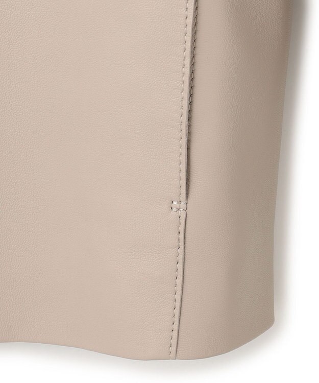 23区 S ラムレザー ノーカラージャケット グレージュ系