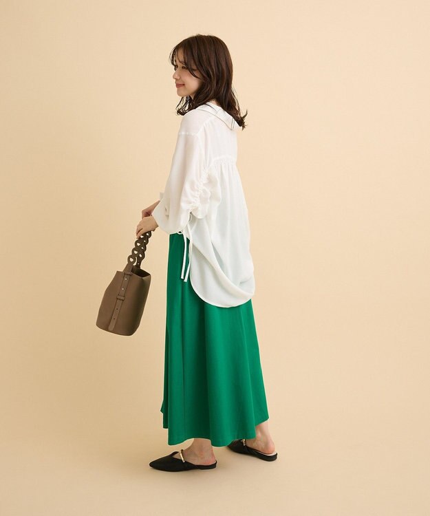 Green Parks 綿混やわらかタッチタックスカート Green