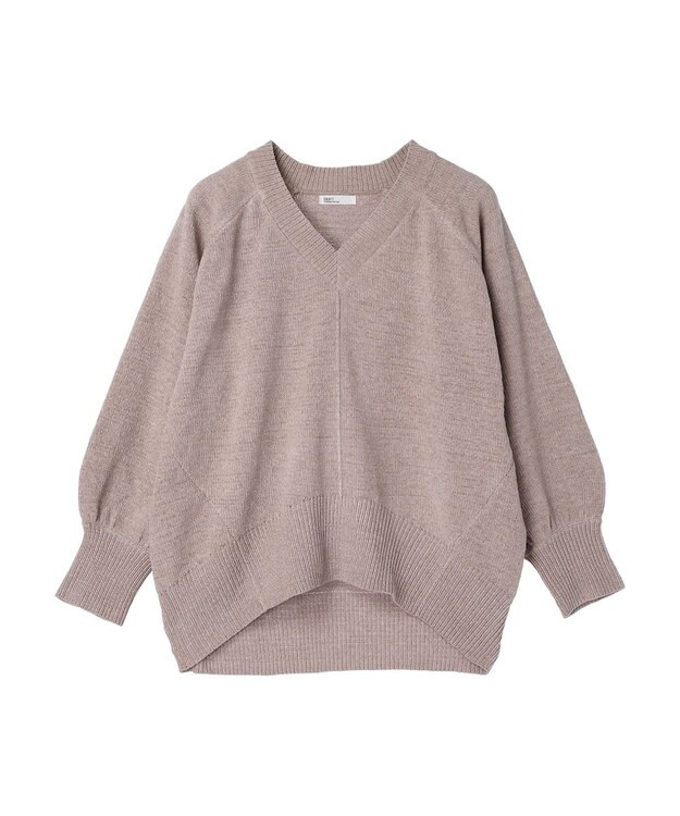 CRAFT STANDARD BOUTIQUE 洗えるコードモールＶネックプルオーバー Gray Beige