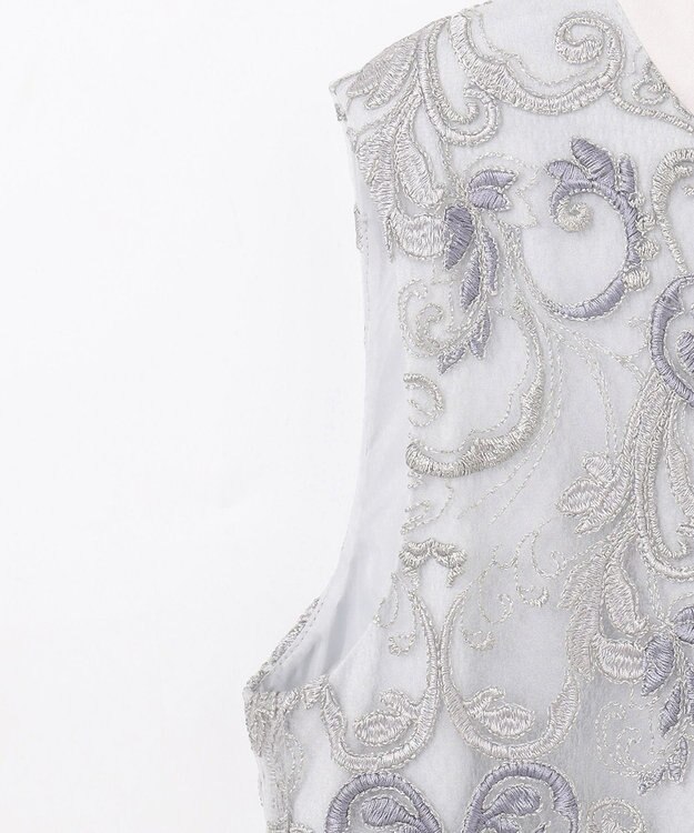 GRACE CONTINENTAL ラメオーナメントミニドレス グレー