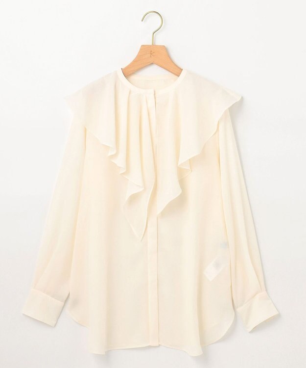 組曲 L シフォンツイルラッフル ブラウス アイボリー系