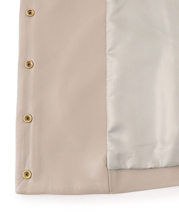 23区 S ラムレザー ノーカラージャケット トープ系