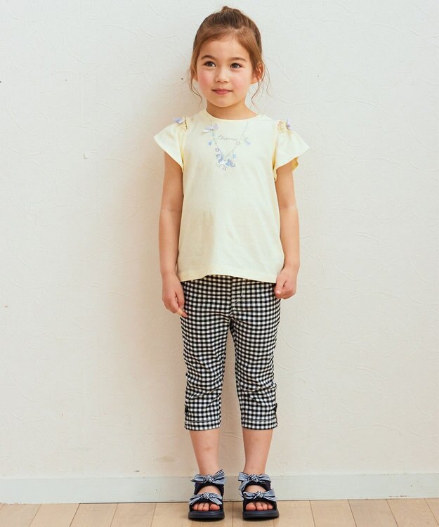 ANY KIDS 接触冷感 しろくま パンツ ブラック×ギンガム