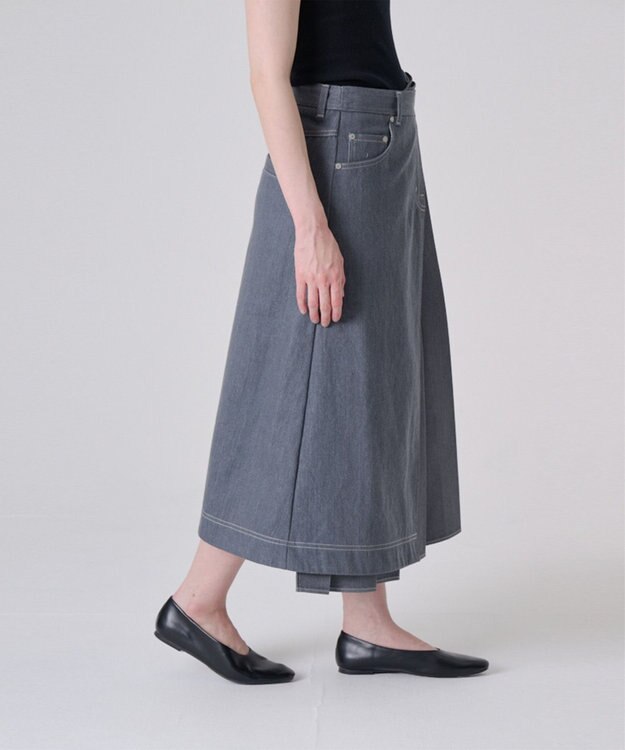 Ripo trenta anni ASYMMETRY デニムスカート GRAY