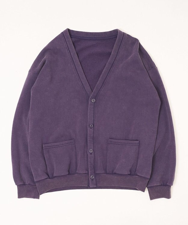 WEGO 【ユニセックス着用ITEM】ケミカルスウェットカーディガン パープル