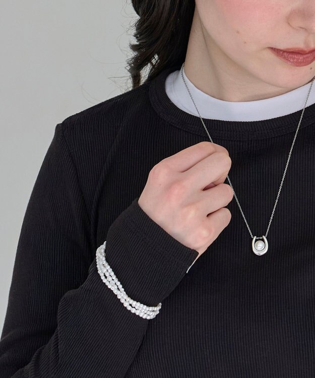 Phoebe レイヤードバロックパールマンテルブレスレット　シルバー シルバー