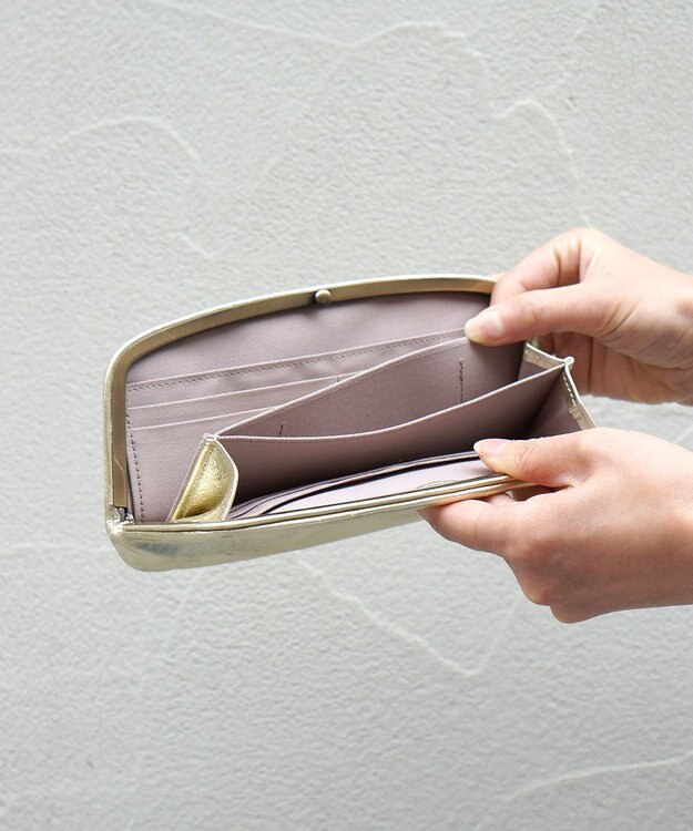 FOLNA RD ロング天溝がま口 財布 ゴールド