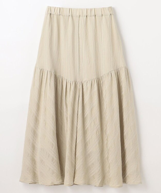 ANY 【ウエストゴム】モールストライプティアードスカート ベージュ