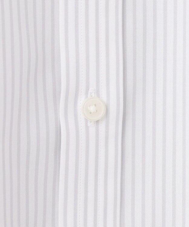 GOTAIRIKU 【形態安定】PREMIUMPLEATS_セミワイドカラー 通年ドレスシャツ（ストライプ） ライトグレーストライプ