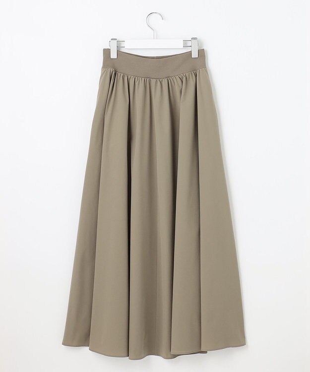 UNFILO 【撥水/ストレッチ/軽量】マジカル機能 ギャザースカート カーキ系