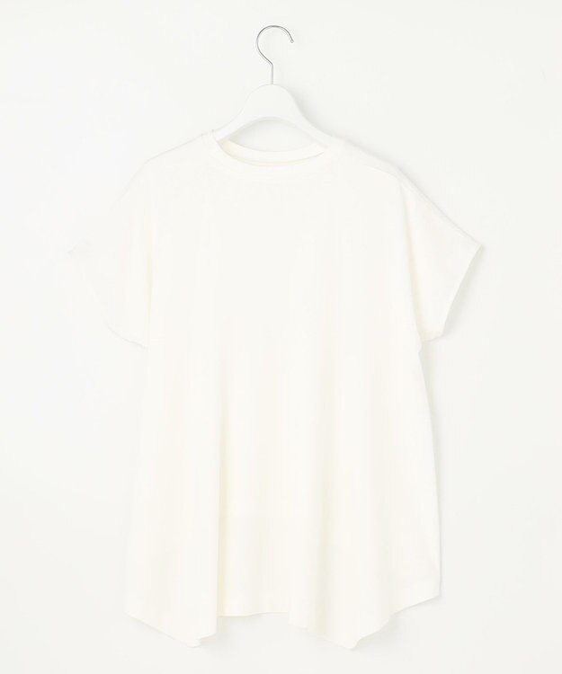 UNFILO 【シワになりにくい】BEAUTY FORM バックフレアTシャツ ホワイト