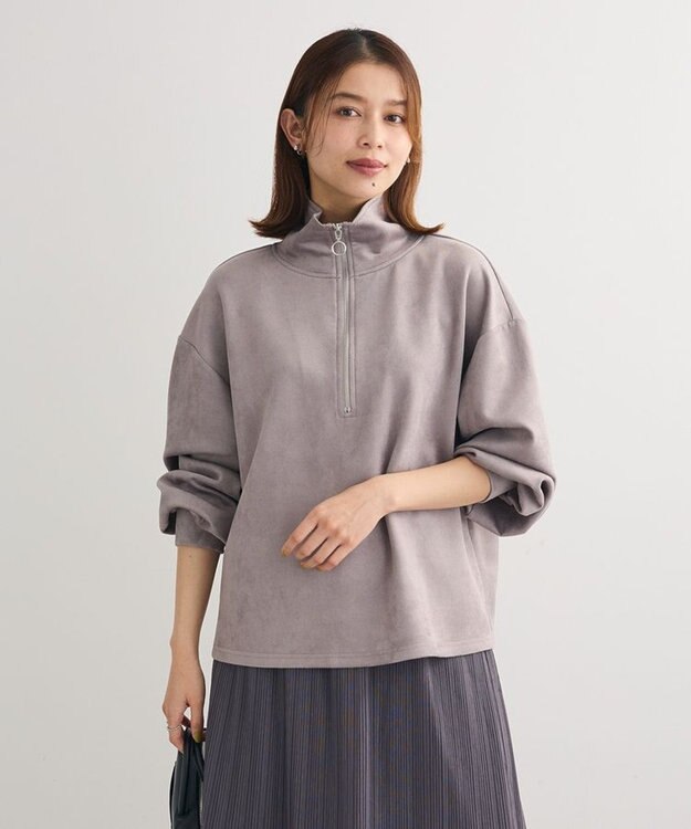 Green Parks ・ＳＵＧＡＲ　ＳＰＯＯＮ　スエードポンチハーフＺＩＰ Gray