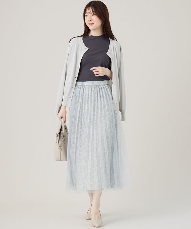 ANY SIS 【洗える】ラメ カーディガン シルバー