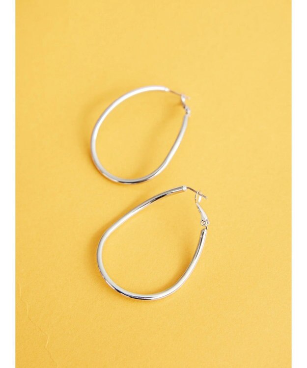 AMERICAN HOLIC 変形メタルフープピアス Silver