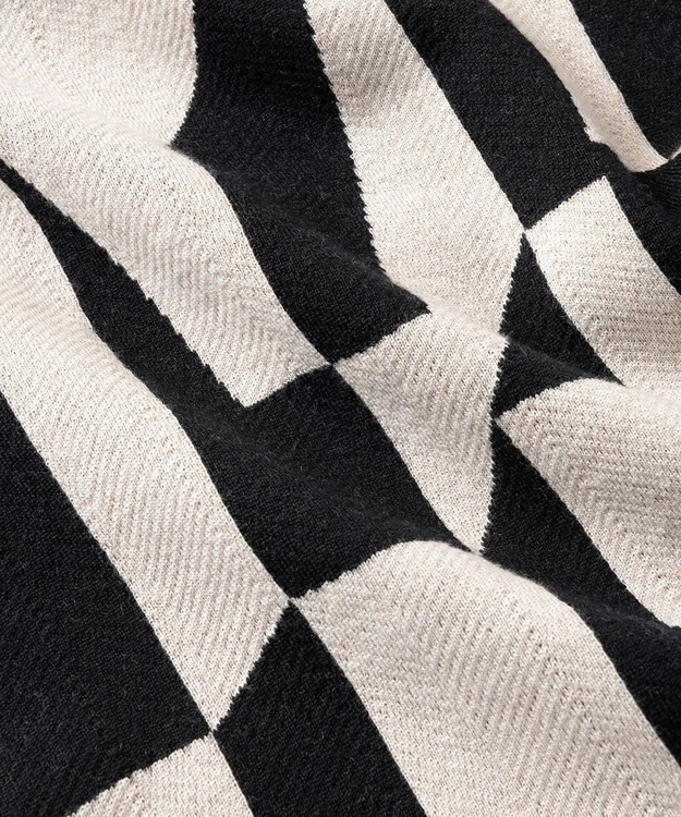 TRICOTE GEOMETRIC HERRINGBONE REBERSIBLE SCARF / キカヘリンボーンリバーマフラー 99BLACK