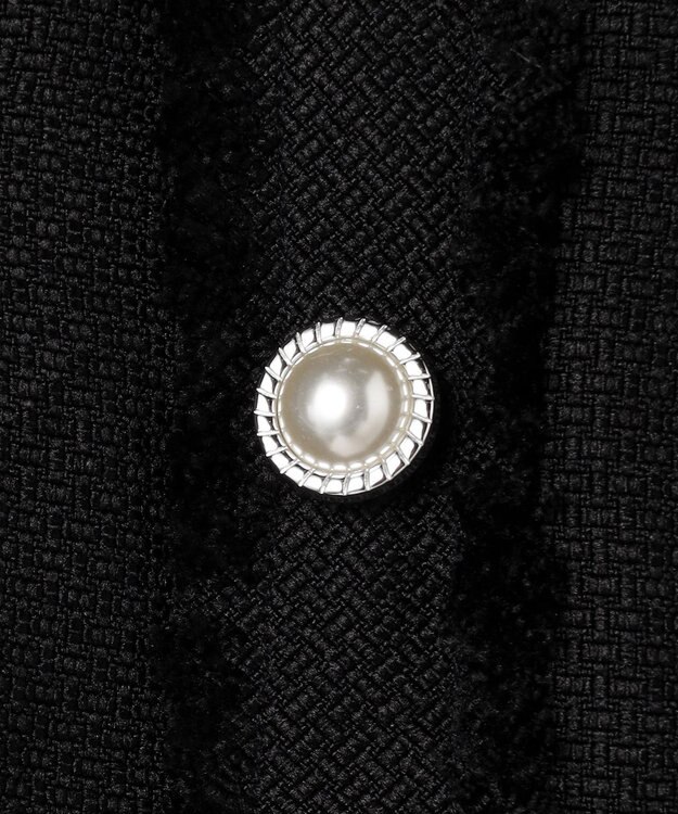 Feroux ツイードミディ ワンピース ブラック系