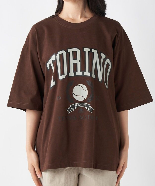 OP／FILA 【Kappa】ルーズフィット テニスグラフィックTシャツ ブラウン