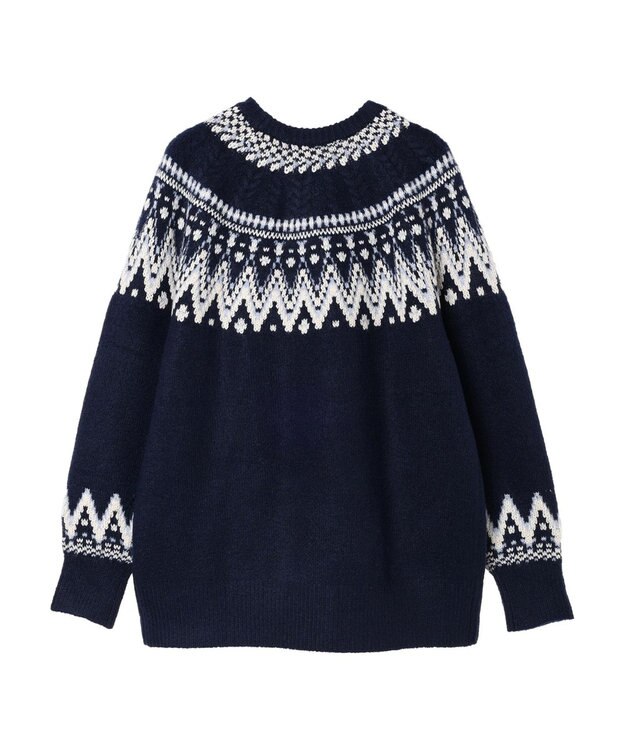 earth music&ecology オーロララメノルディックチュニック Navy