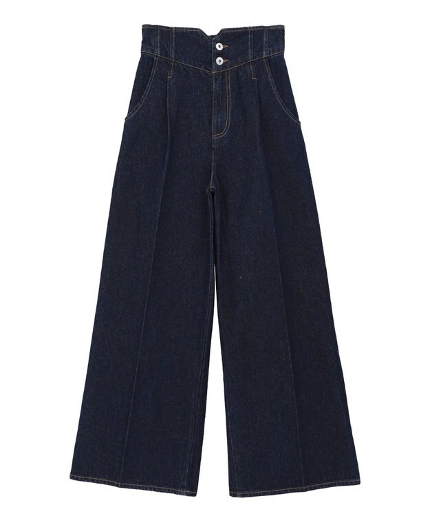 earth music&ecology ハイウエストデニムパンツ Indigo