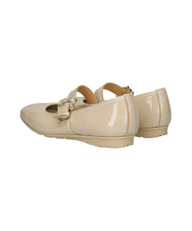 Bridget Birkin ＜3E＞【Bridget Birkin Walk】ビジューメリージェーンパンプス ライトベージュエナメル