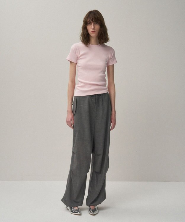 ATON RECYCLE SUVIN RIB | フィットＴシャツ PINK